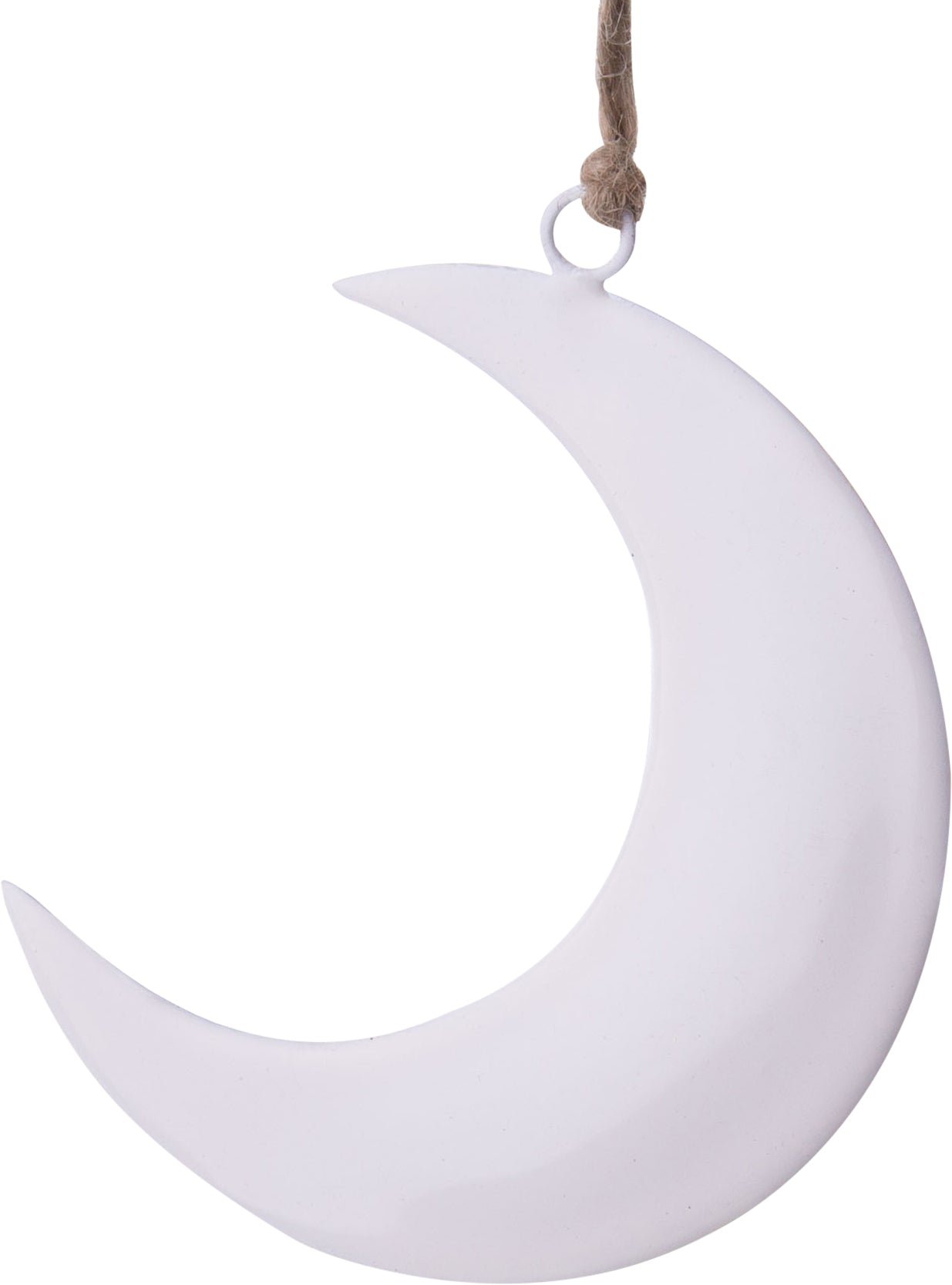 White Enamel Crescent Moon Ornament