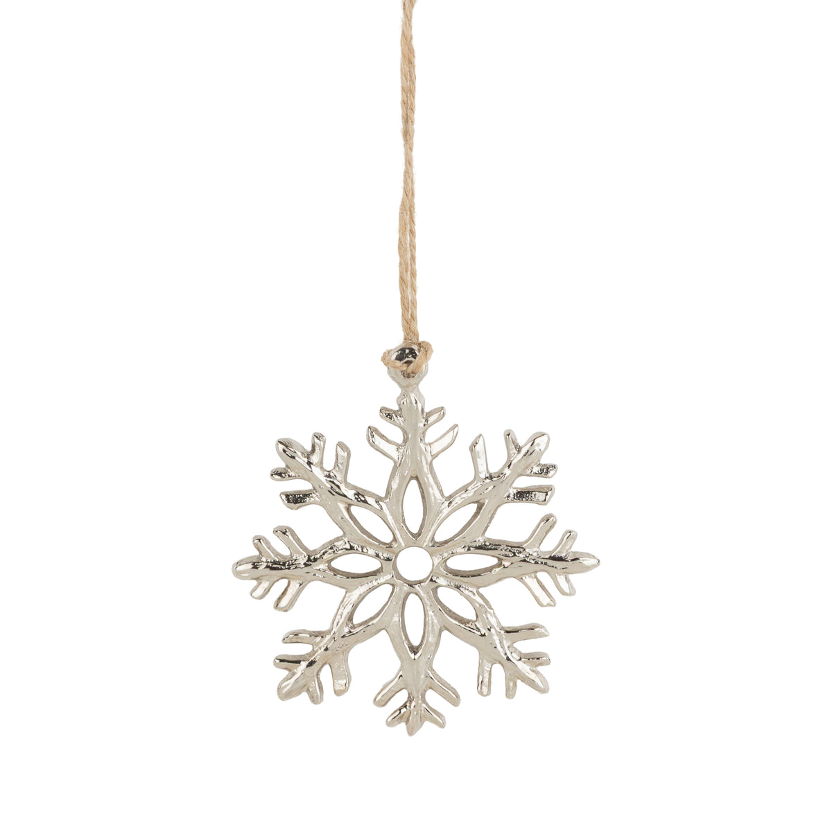 Silver Metal Snowflake Christmas Ornament