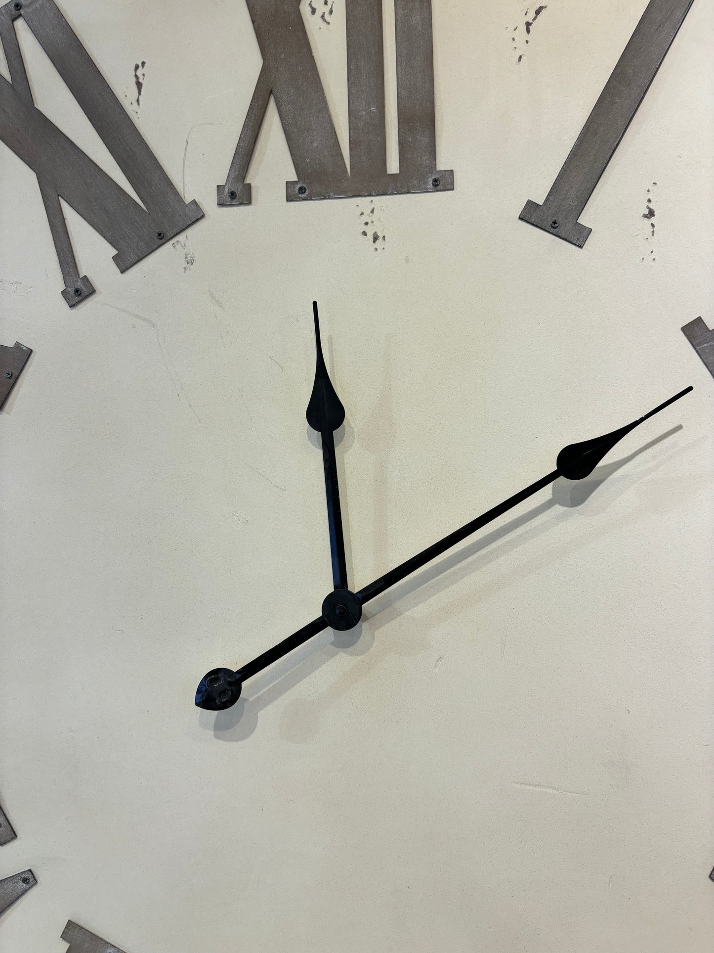 36" Round White Wood Roman Numeral Clock