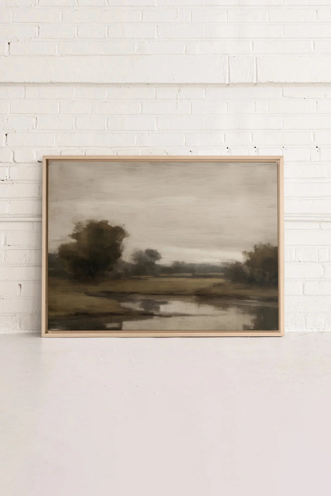 Country River Landscape Framed Canvas Print 16 x 12