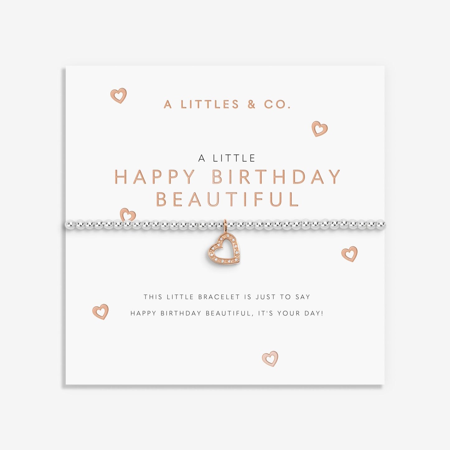 A Little 'Happy Birthday Beautiful' Bracelet In Silver And Rose Gold-Tone Plating