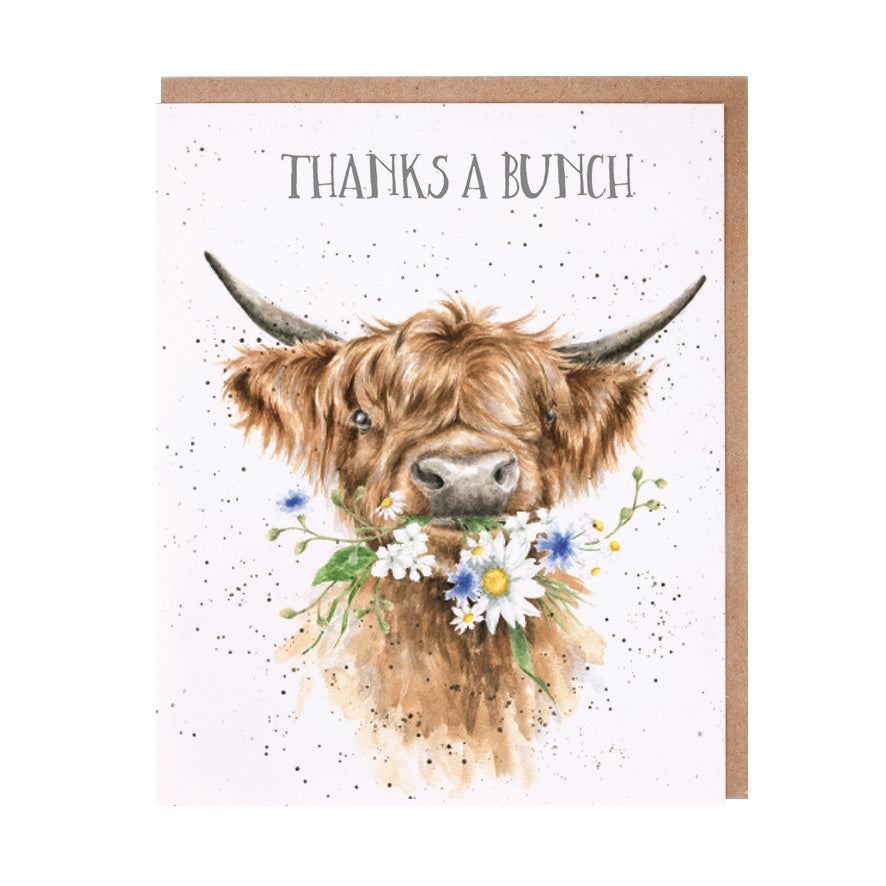Thank you 'Thanks a Bunch' Highland Cow Card