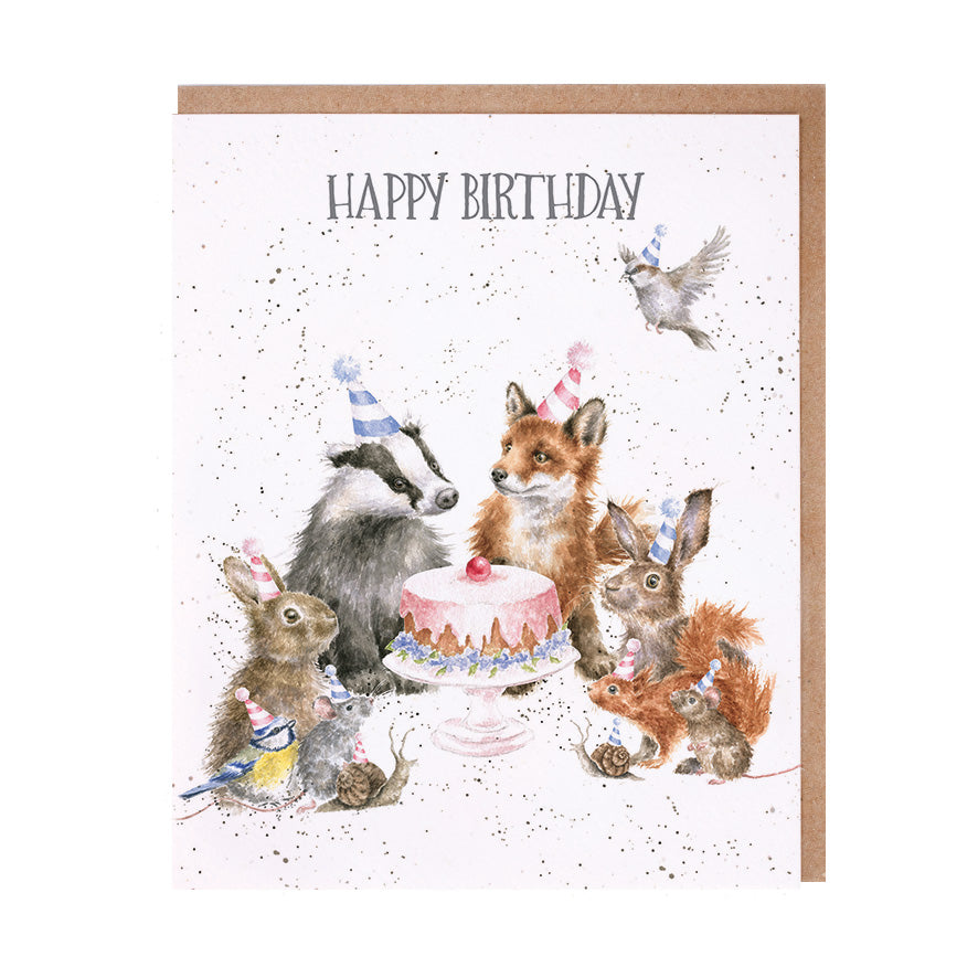 Birthday 'Woodland Party' Woodland Animal Single Card