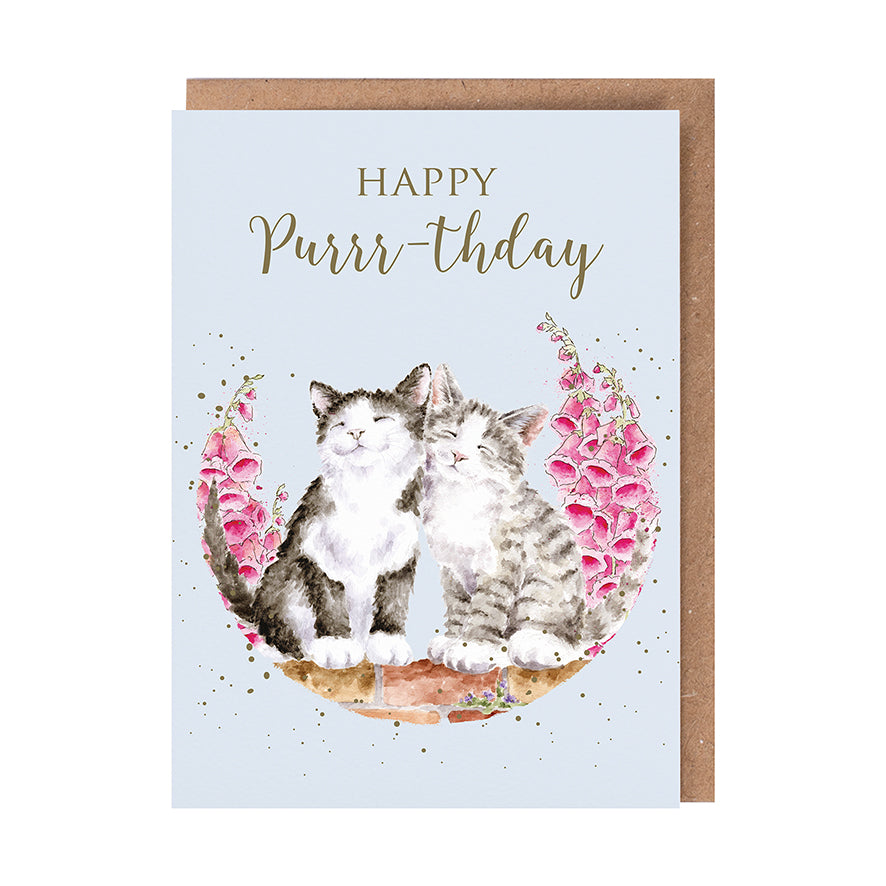 Birthday 'Happy Purrthday' Cat Single Card