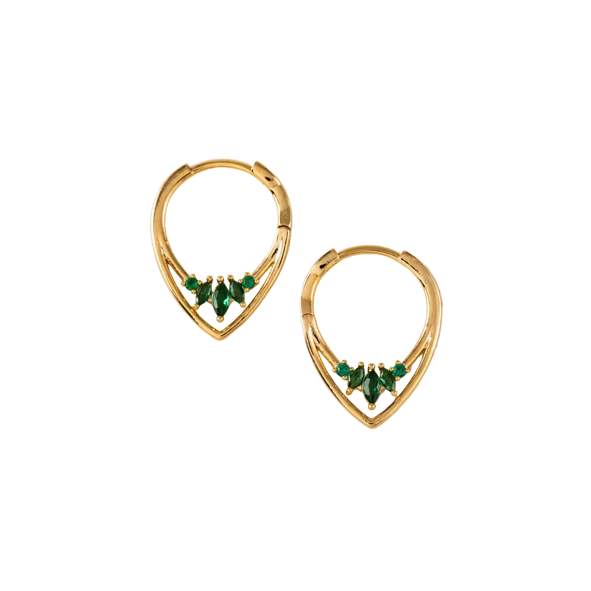 Aria Hoop Earrings - Emerald