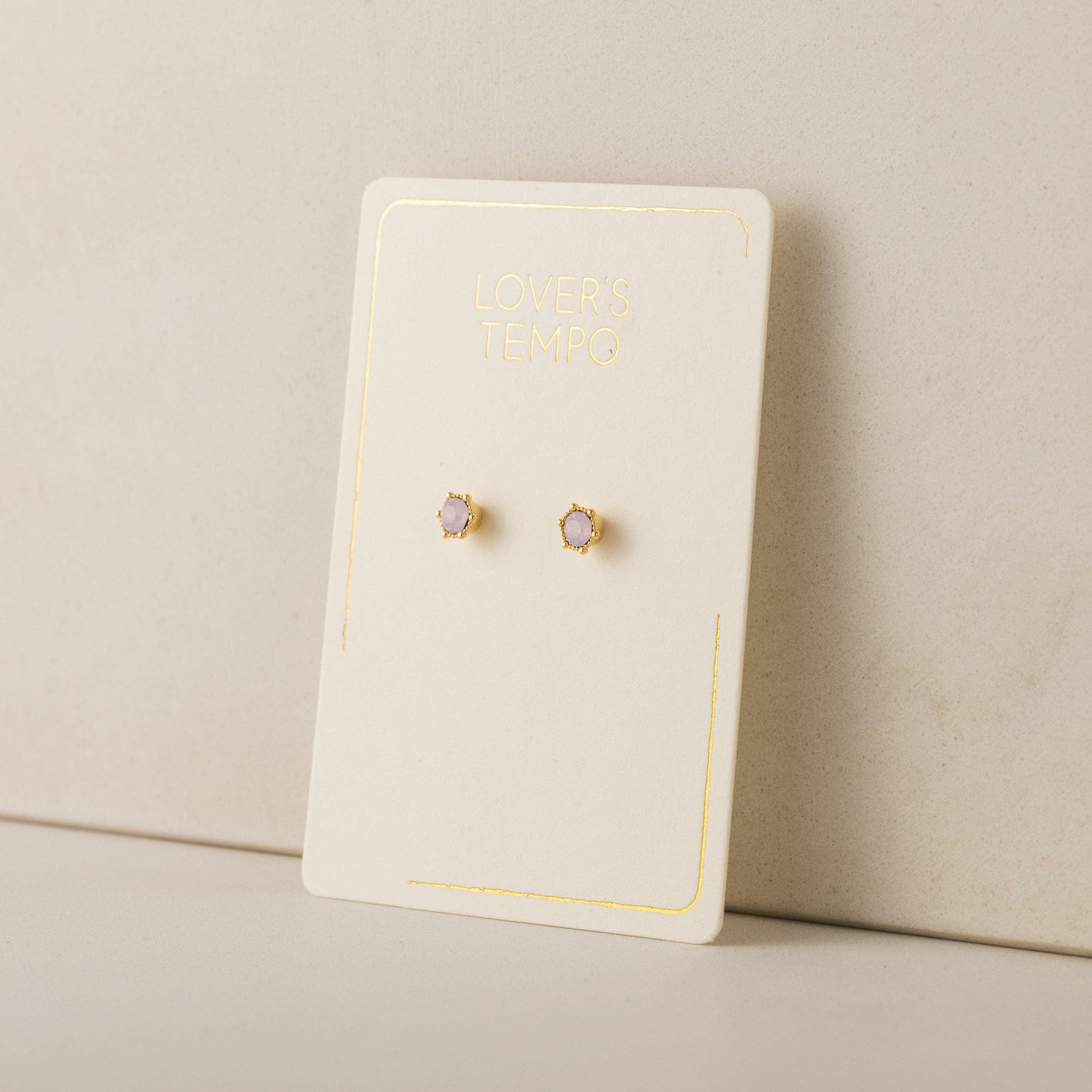 Astrid Stud Earrings - Pink Opal