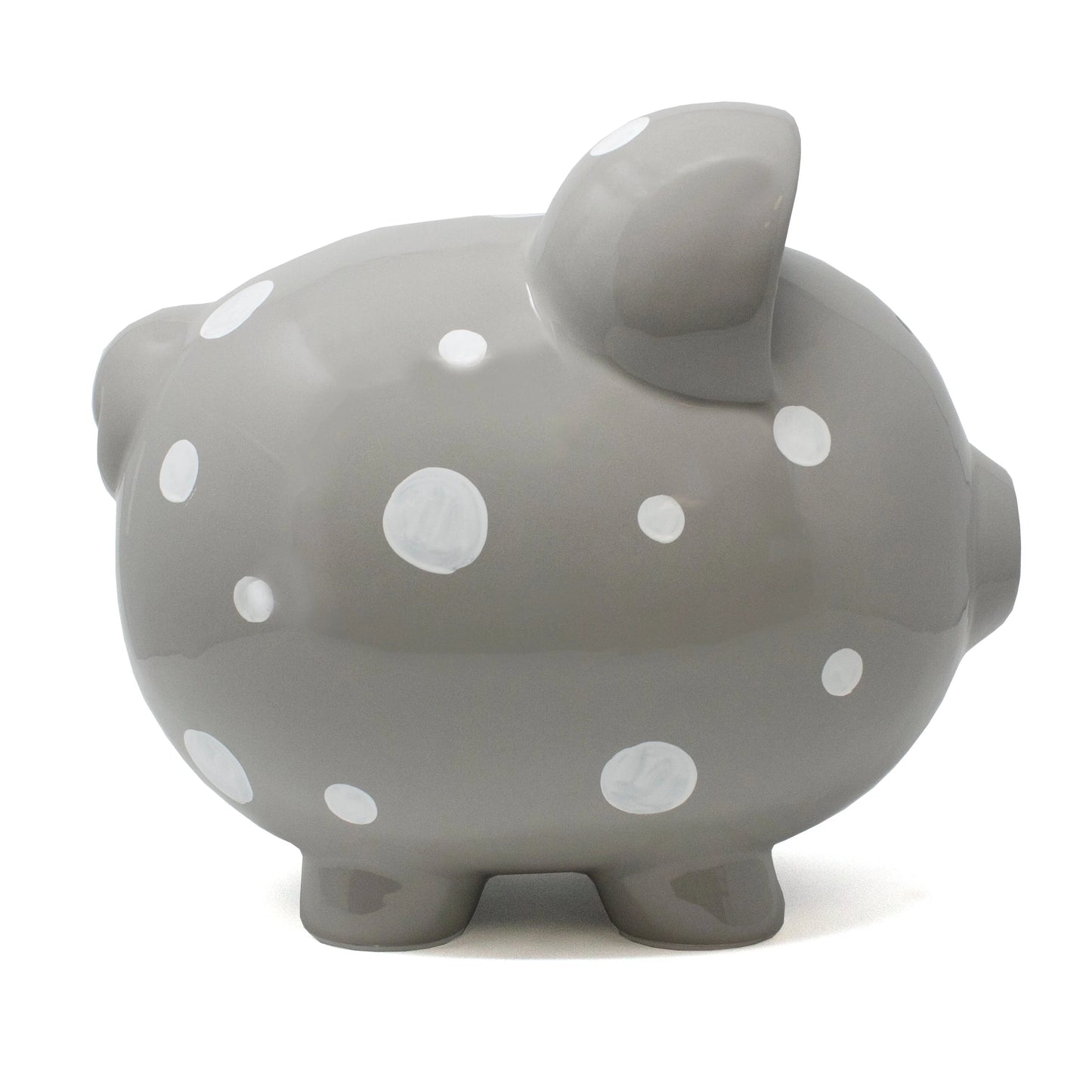 Grey with White Dots Piggy Bank