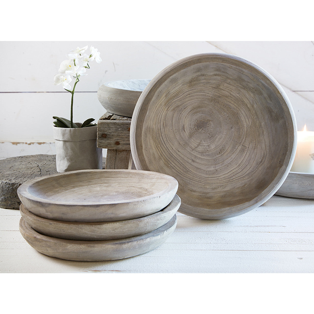 Paulownia Bowl - Medium - Grey