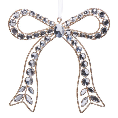 7.25" Clear Jewelled Bow Ornament