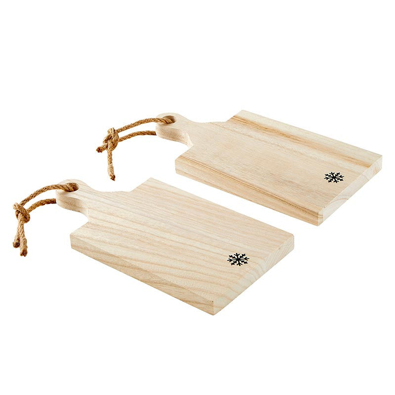 Mini Paulownia Wood Boards - Let It Snow - Set of 2