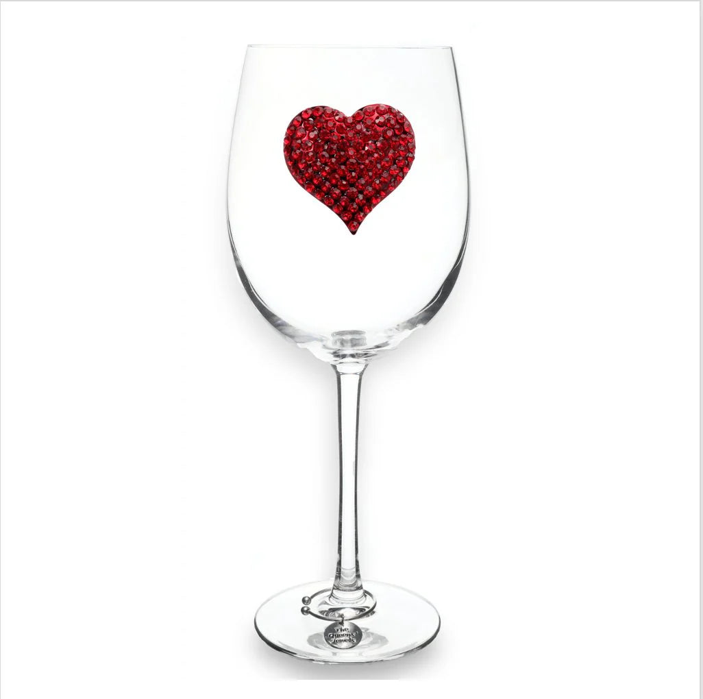 Red Heart Jeweled Stemmed Glassware