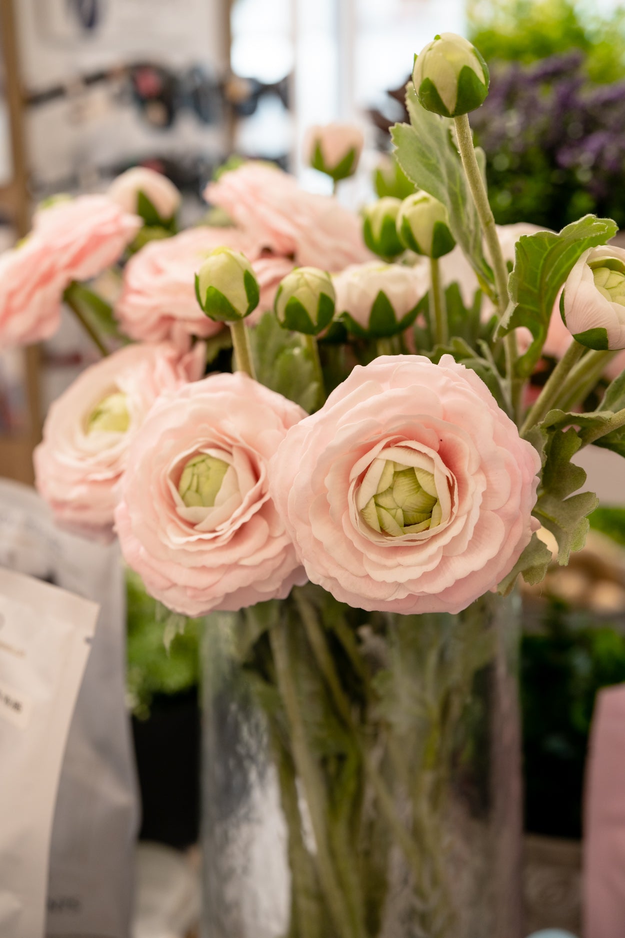 Real Touch Ranunculus - Light Pink - 19 Inch