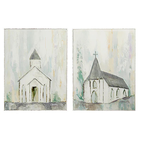 Wall Art Church 24" Embossed Metal