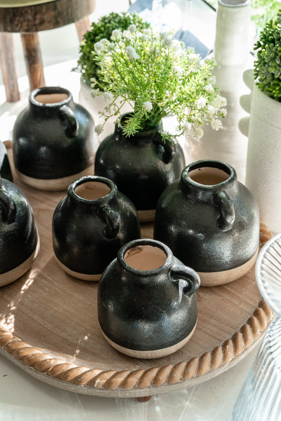 Black Artisan Dipped Vase - Small