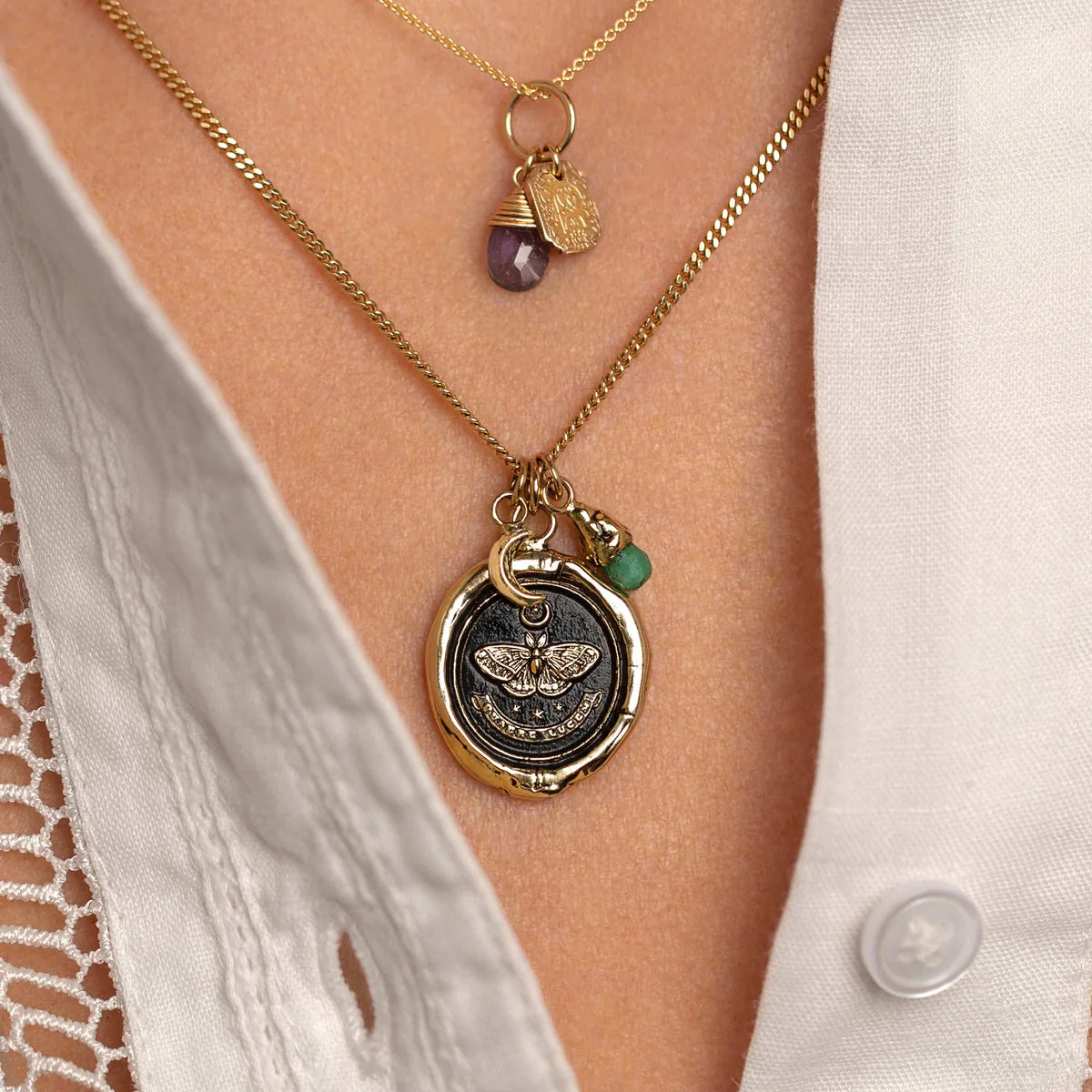 14K Gold Anchor Charm on 16" 14k Fine Gold Chain