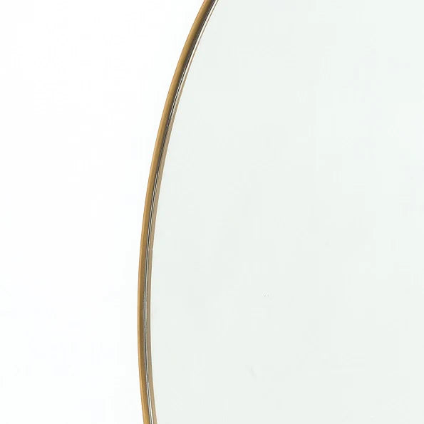 47" Round Antique Brass Mirror