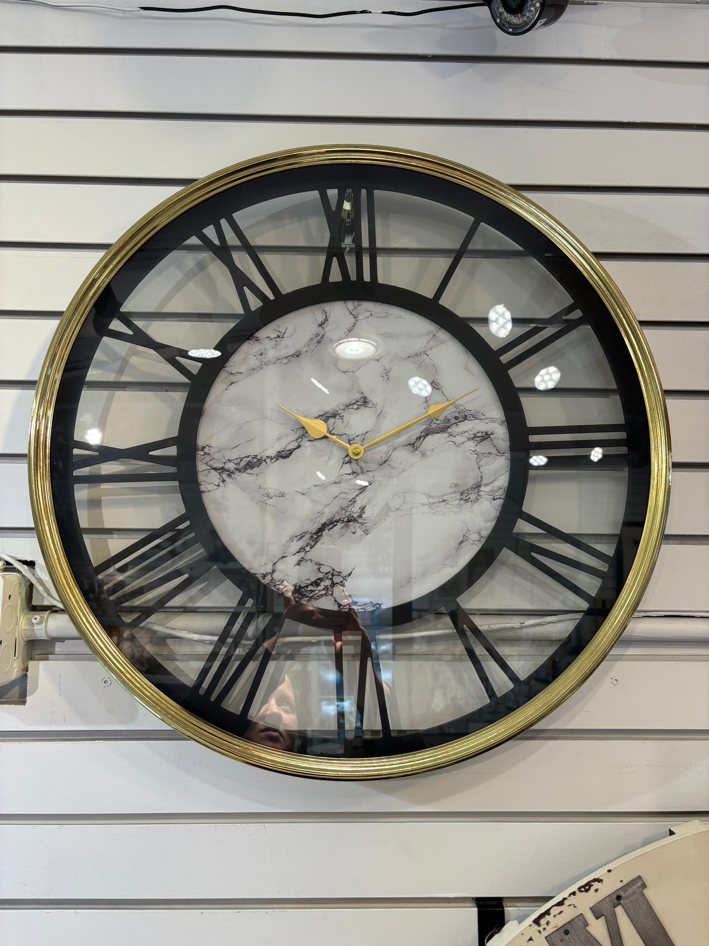 Gold & Black Metal Framed Clock