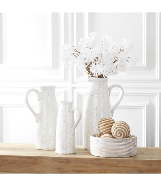 Ceramic Cream Crackled Pitchers