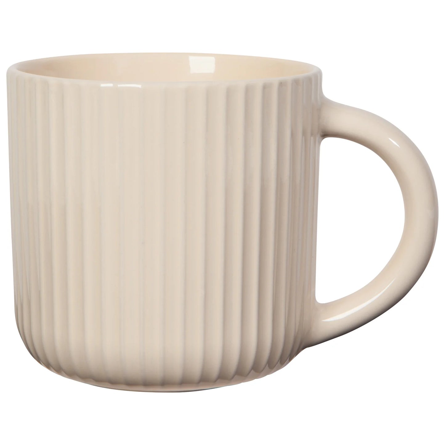 Fluted Stoneware Mug – Ecru (22 oz)