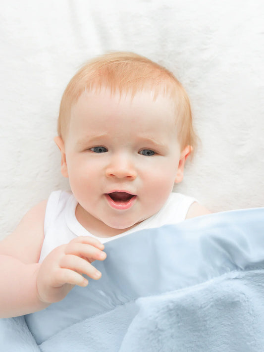 Little Giraffe Blue Luxe™ Chenille Baby Blanket