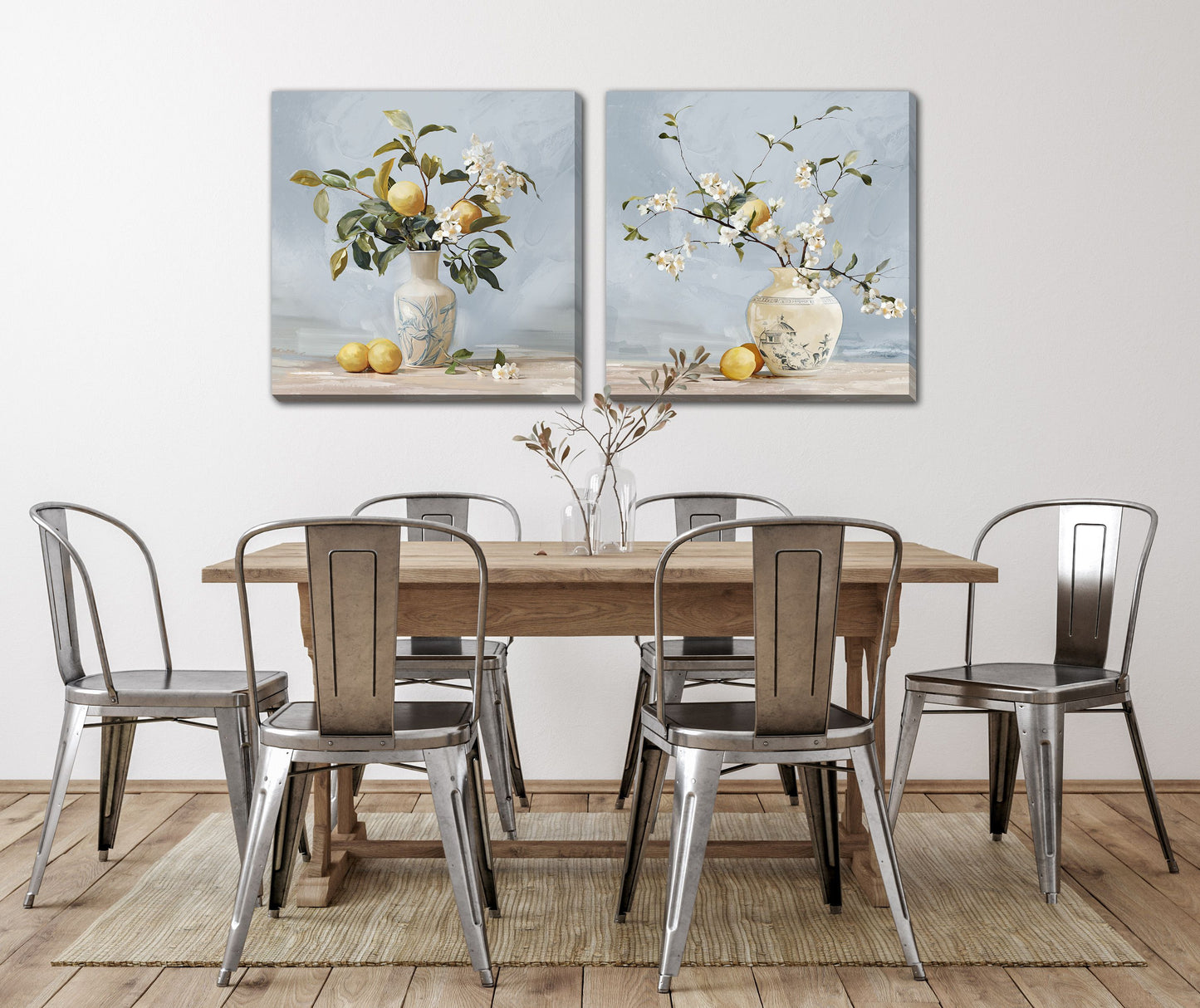 Lemon Blossom Framed Canvas – 32″ x 32″