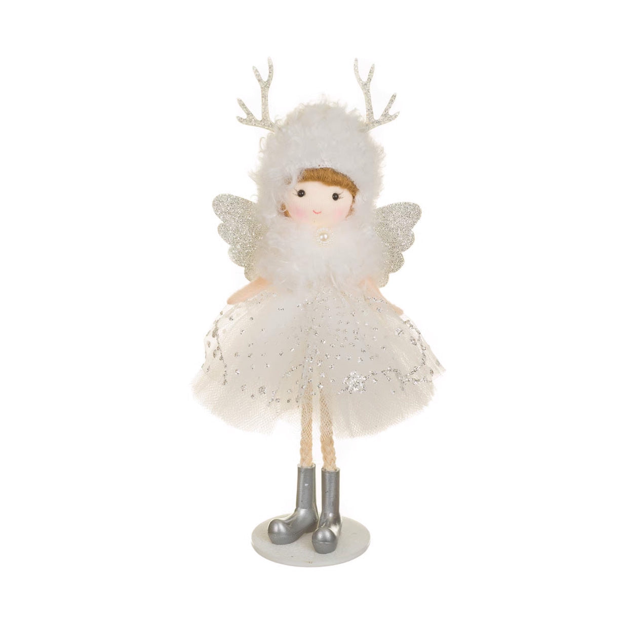 8" Cherub Doll with Reindeer Hat