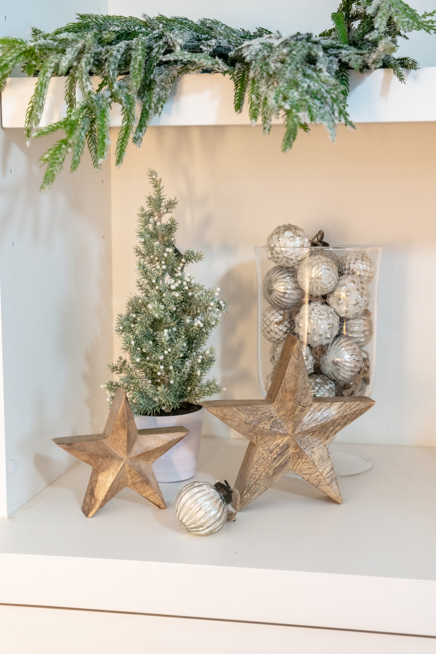 Set of 3 Mango Wood Stars