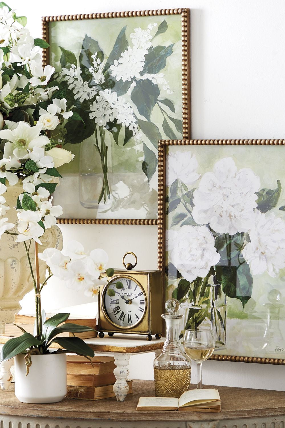 Wall Art White Flowers In Vase 22"