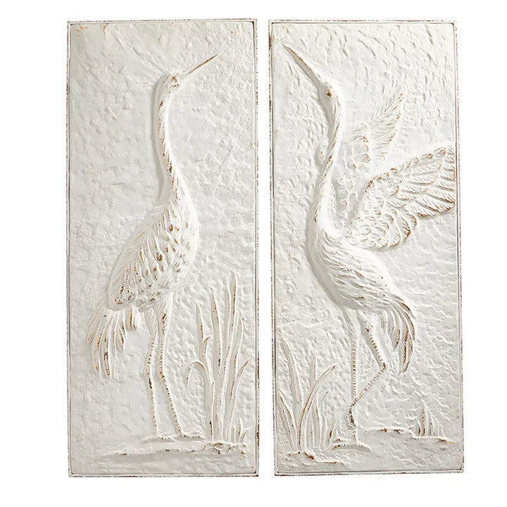 Metal Wall Art Heron 29"