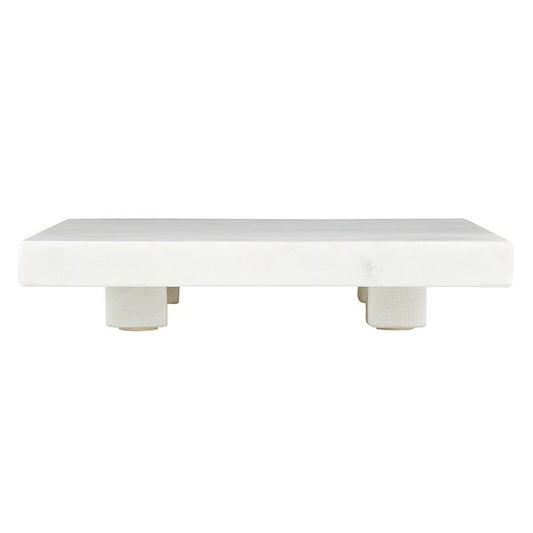 White Marble Footed Tray - 6" SQ