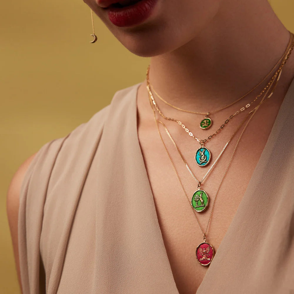 Butterfly 14K Gold Talisman | Mediterranean Blue