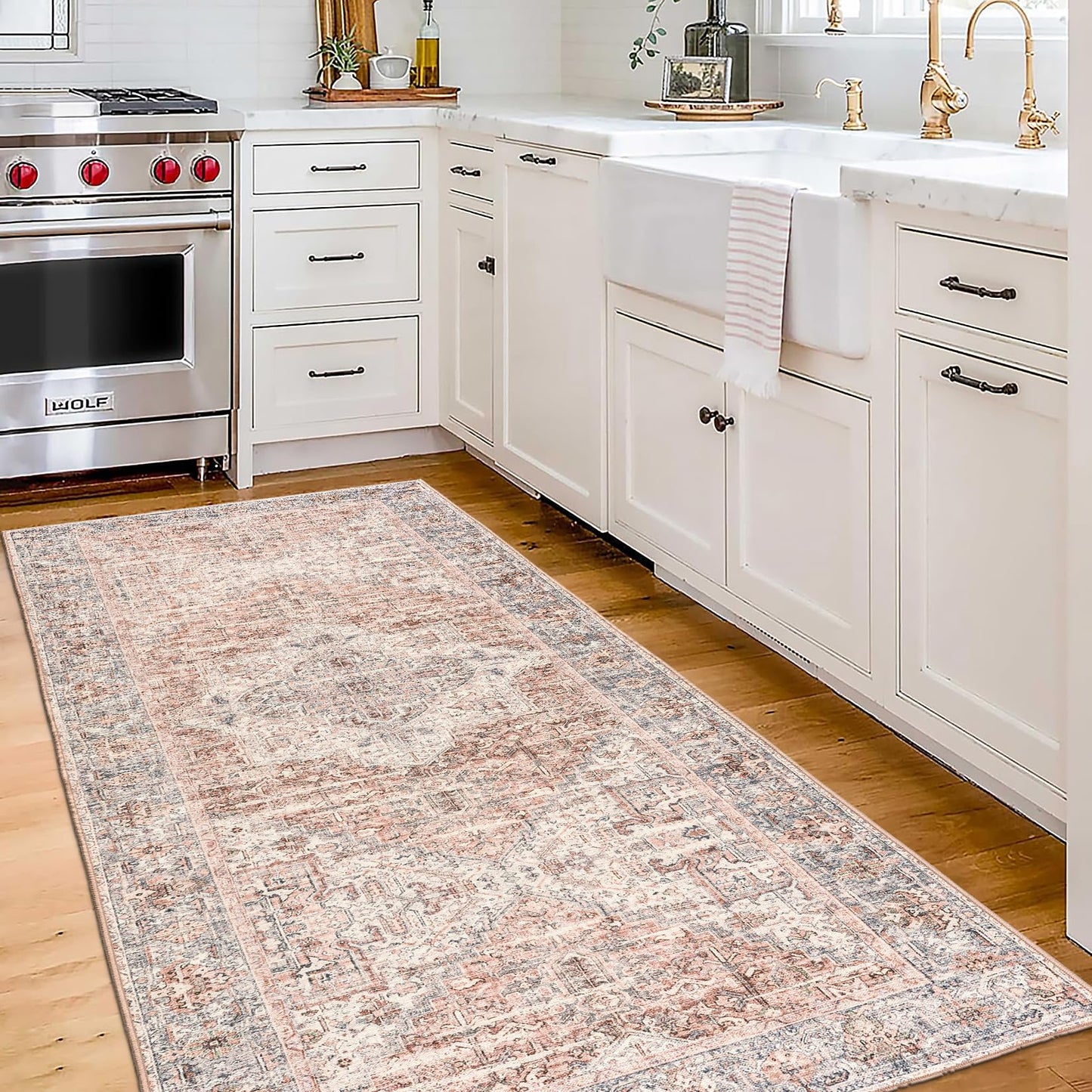 Lyle Blush Vintage ReaLife Machine Washable Rug