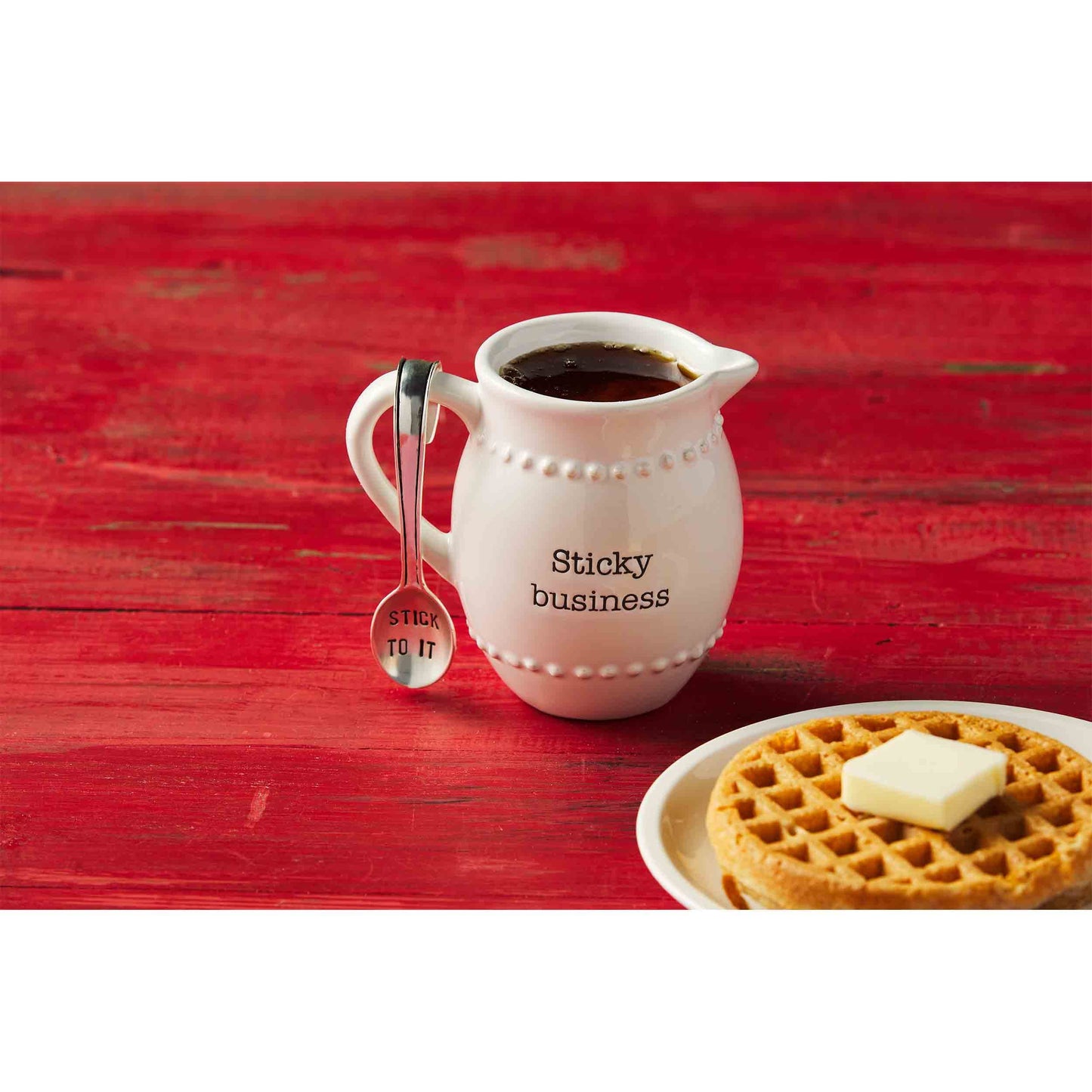 Maple Syrup Pitcher and Spoon Set