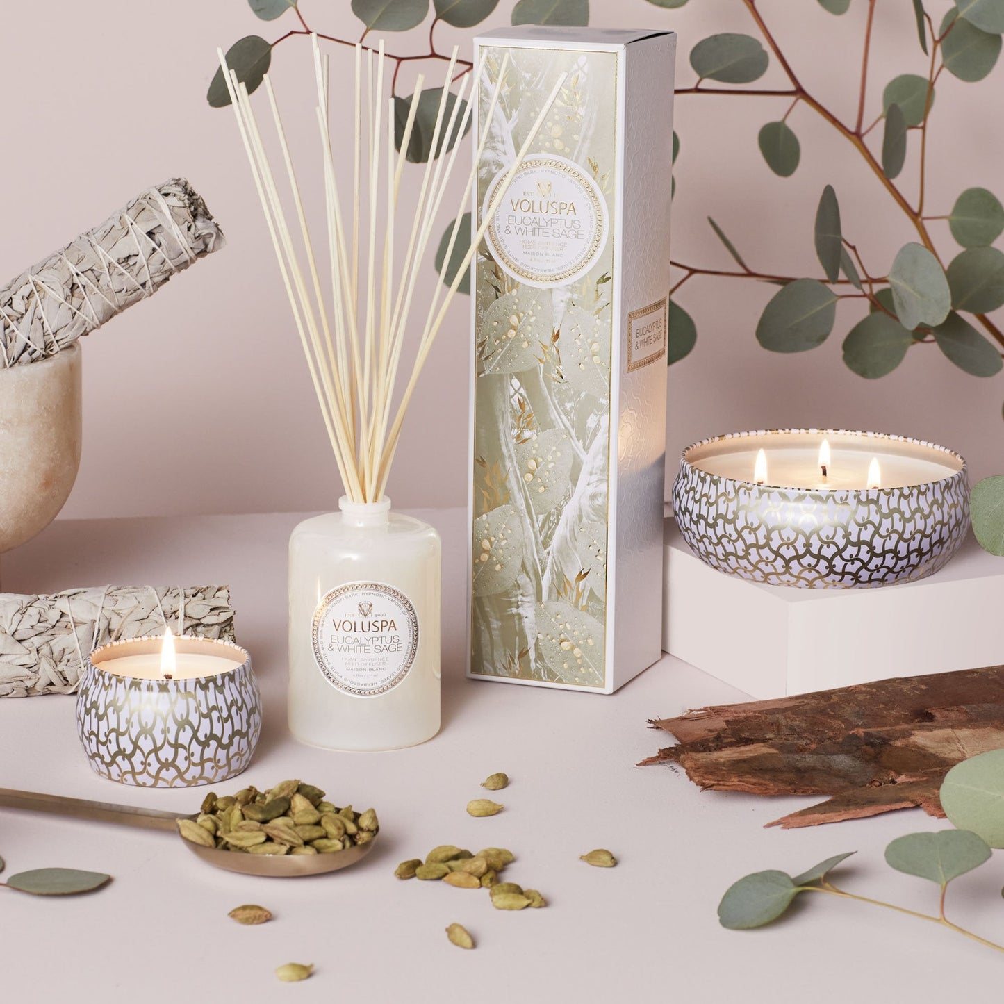 Eucalyptus & White Sage 3 Wick Tin Candle