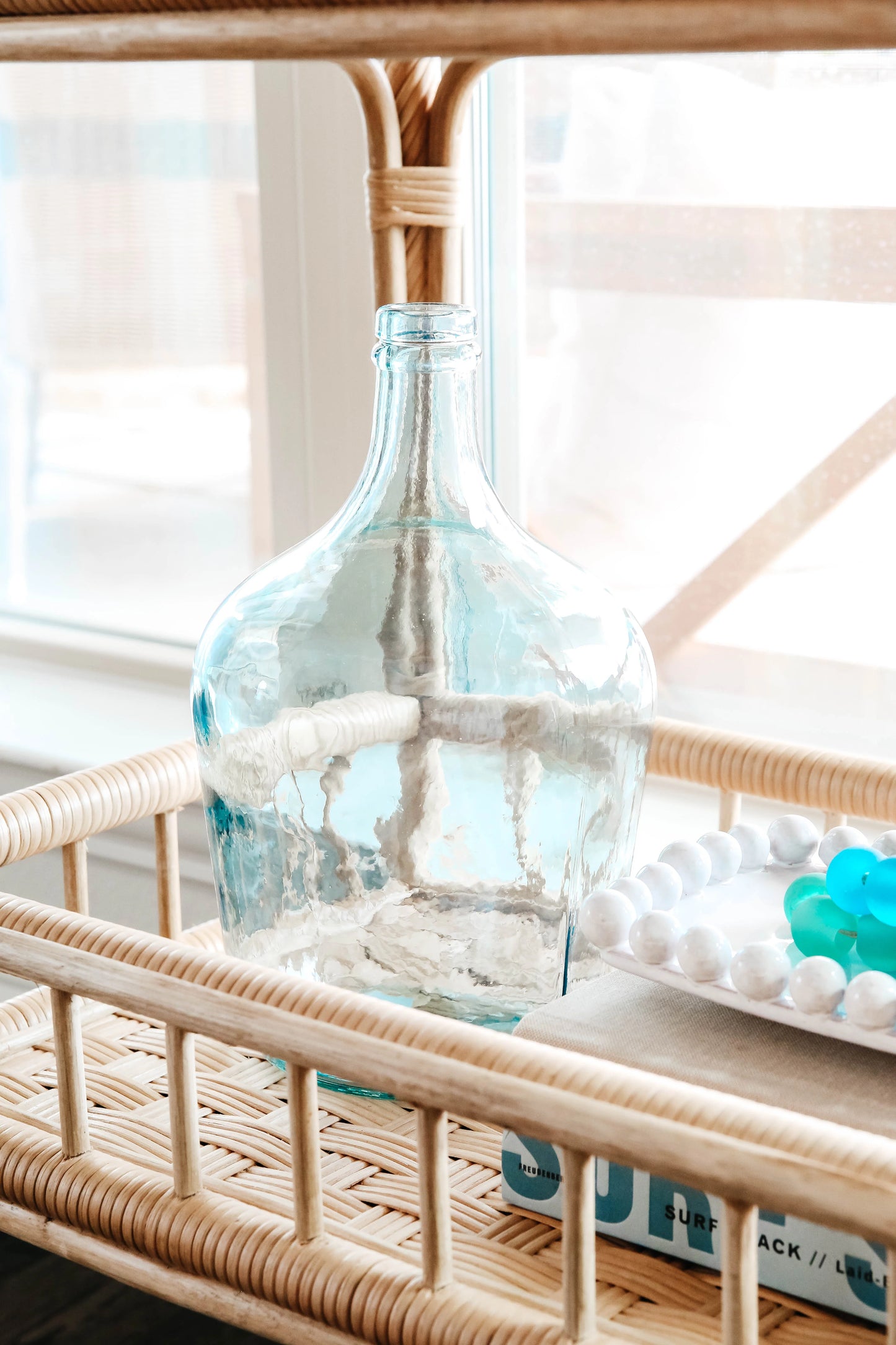 Clear/Light Blue Carafe Bottle