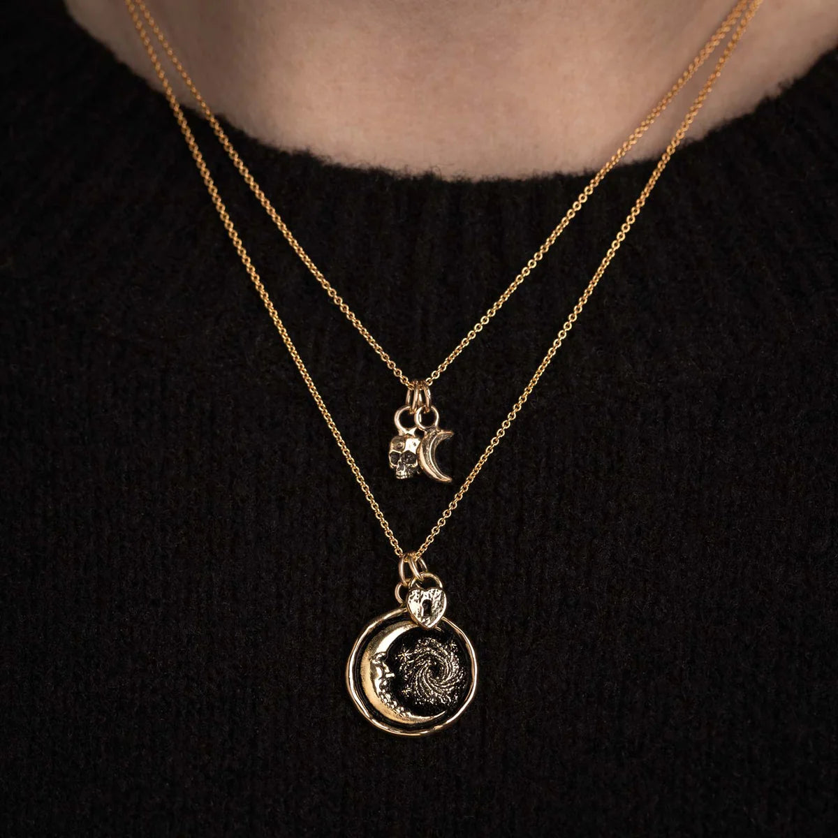 14K Gold Anchor Charm on 16" 14k Fine Gold Chain