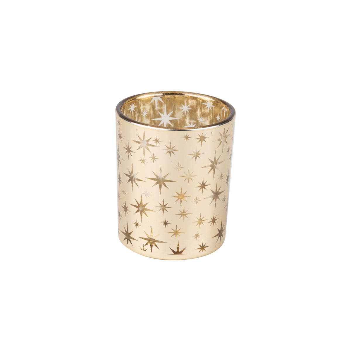 Gold Glass Northern Star Tea Light Holder, 2.5"