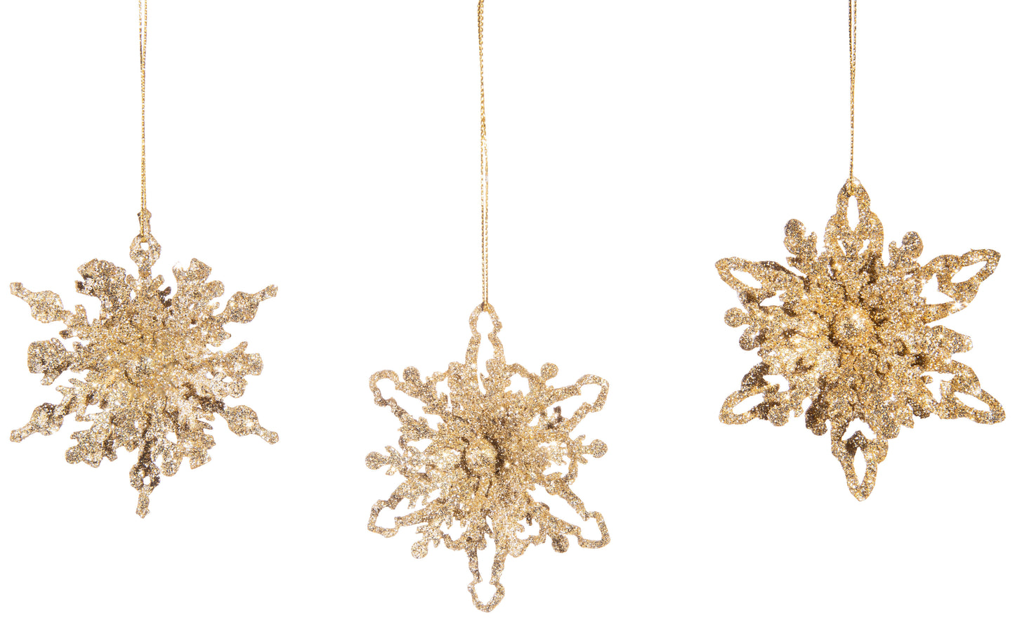 Gold 3D Metal Snowflake Ornament (Assorted)