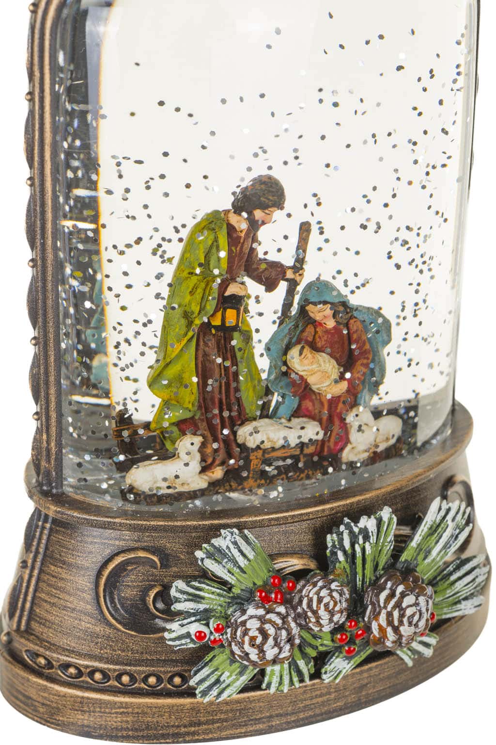Nativity Musical LED Snow Globe Lantern, 9.5"