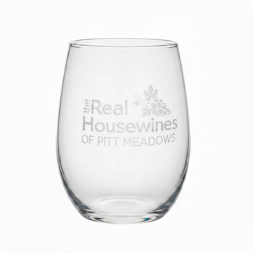 Stemless Wine Glass "Real Housewines of Pitt Meadows"