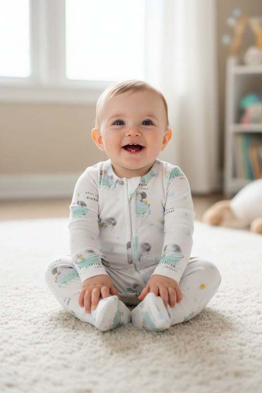 Elephant Friends 2-Way Zipper Footie