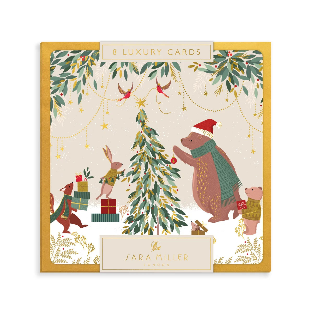 Tree Decorating, Set of 8 Luxury Christmas Cards