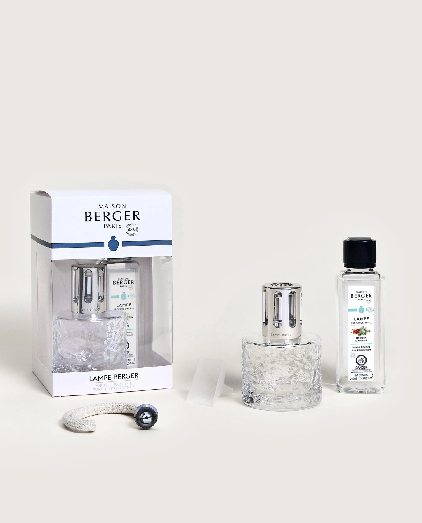 Mirage Clear Fragrance Lamp Gift Set with Festive Fir