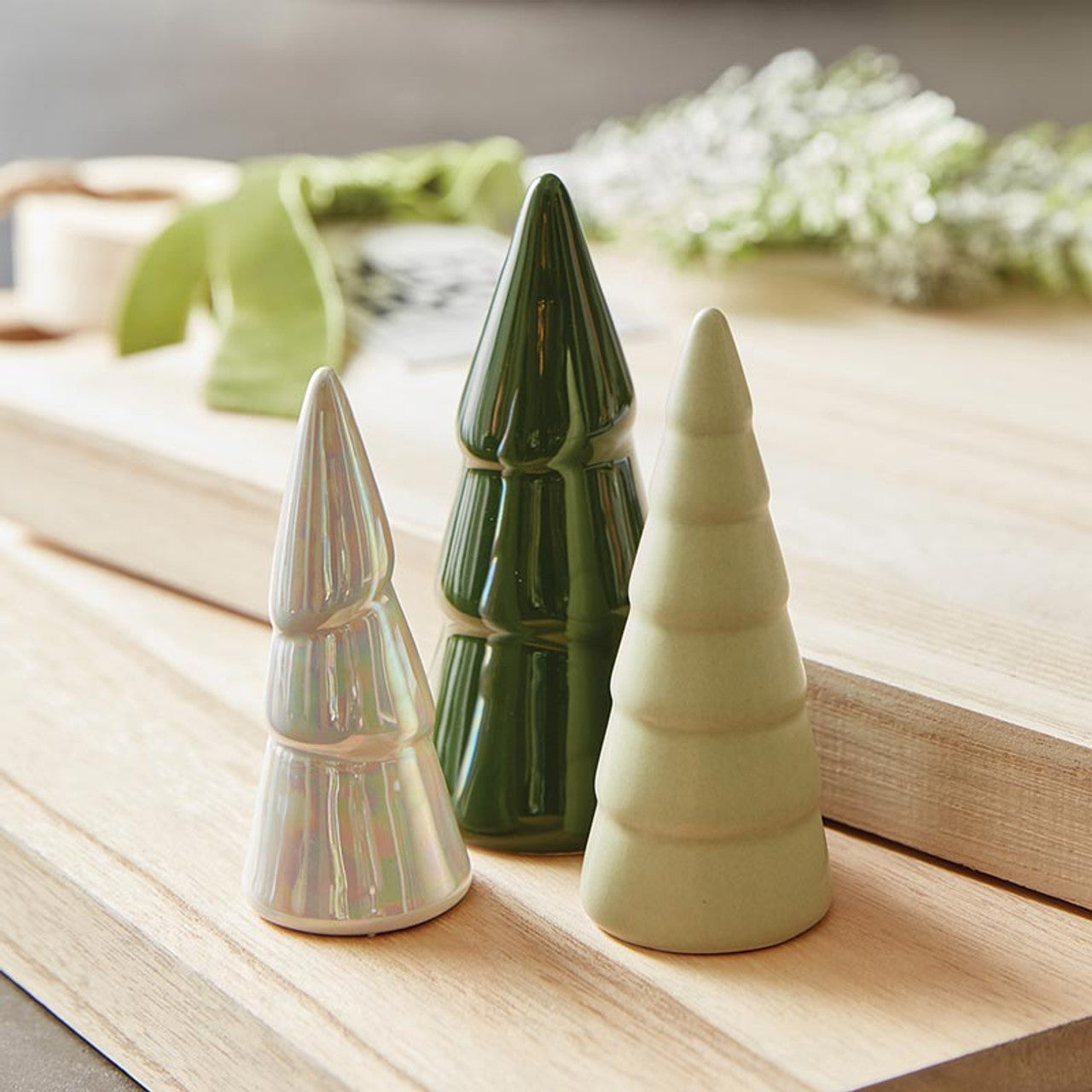 Ceramic Charcuterie Tree Set - Green