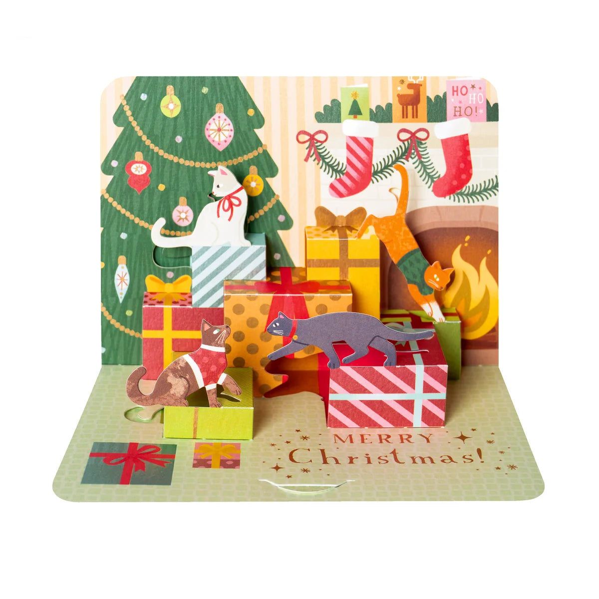 Christmas Cats, Single 3D Christmas Card