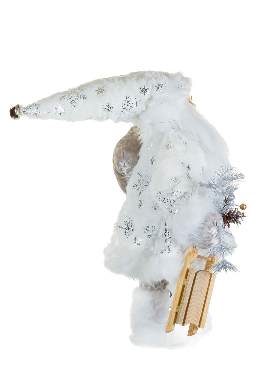 White & Silver Santa Figurine with Sled