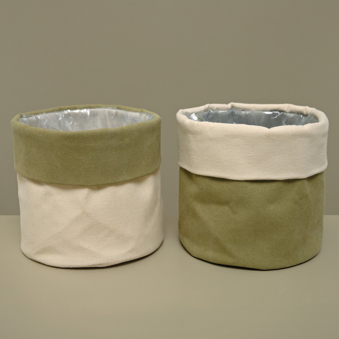 Green Canvas Bag Cover Pot - Large