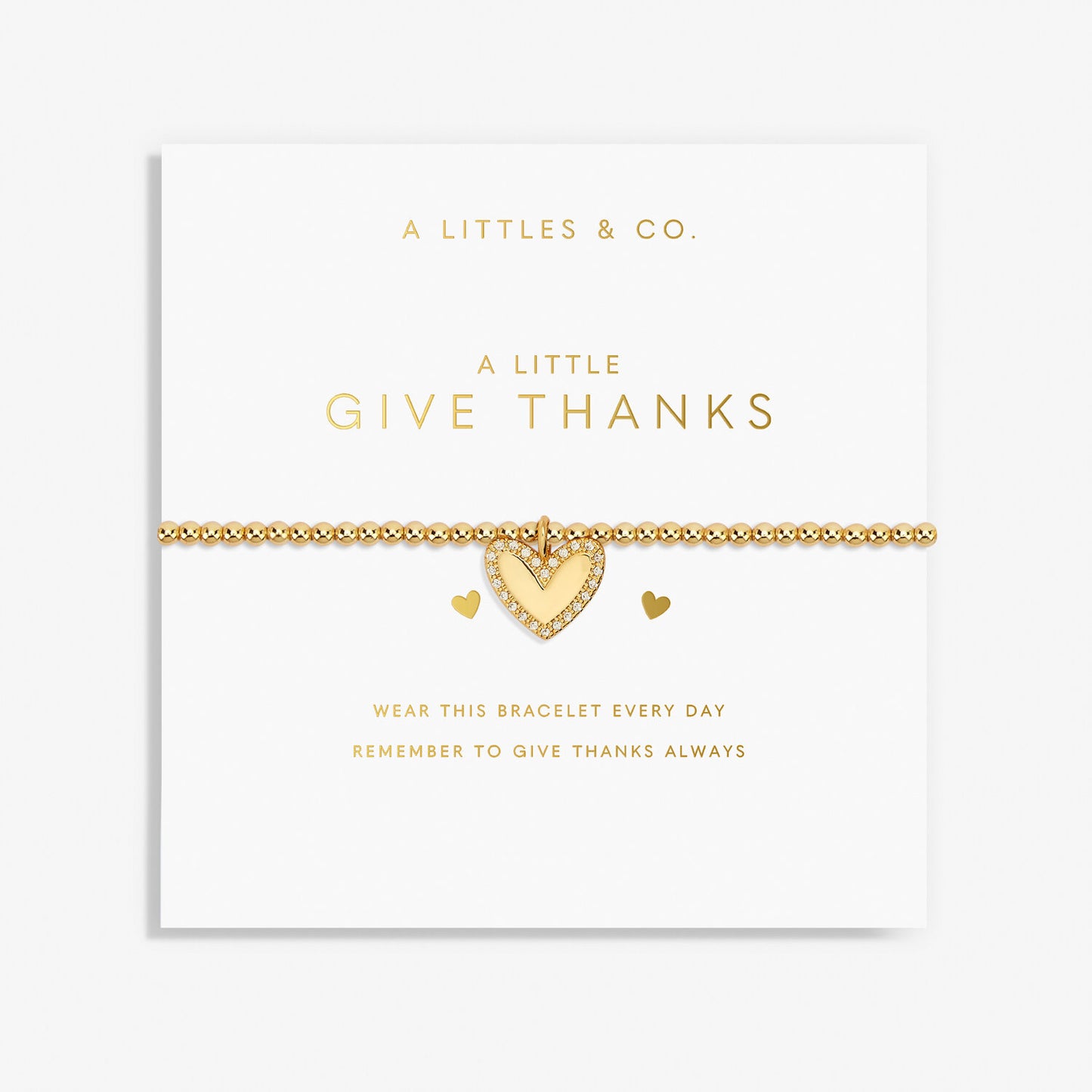 A Little 'Give Thanks' Bracelet In Gold-Tone Plating