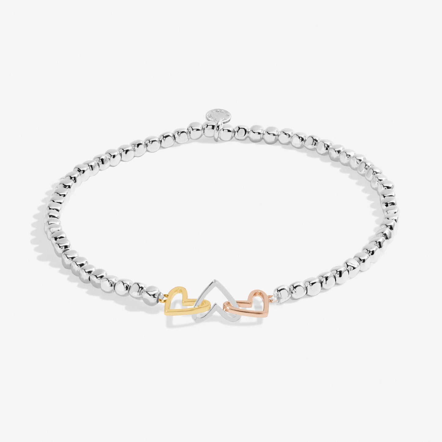 Forever Yours 'Friendship Laughter Happiness' Trio Bracelet In Silver, Gold-Tone And Rose Gold-Tone Plating