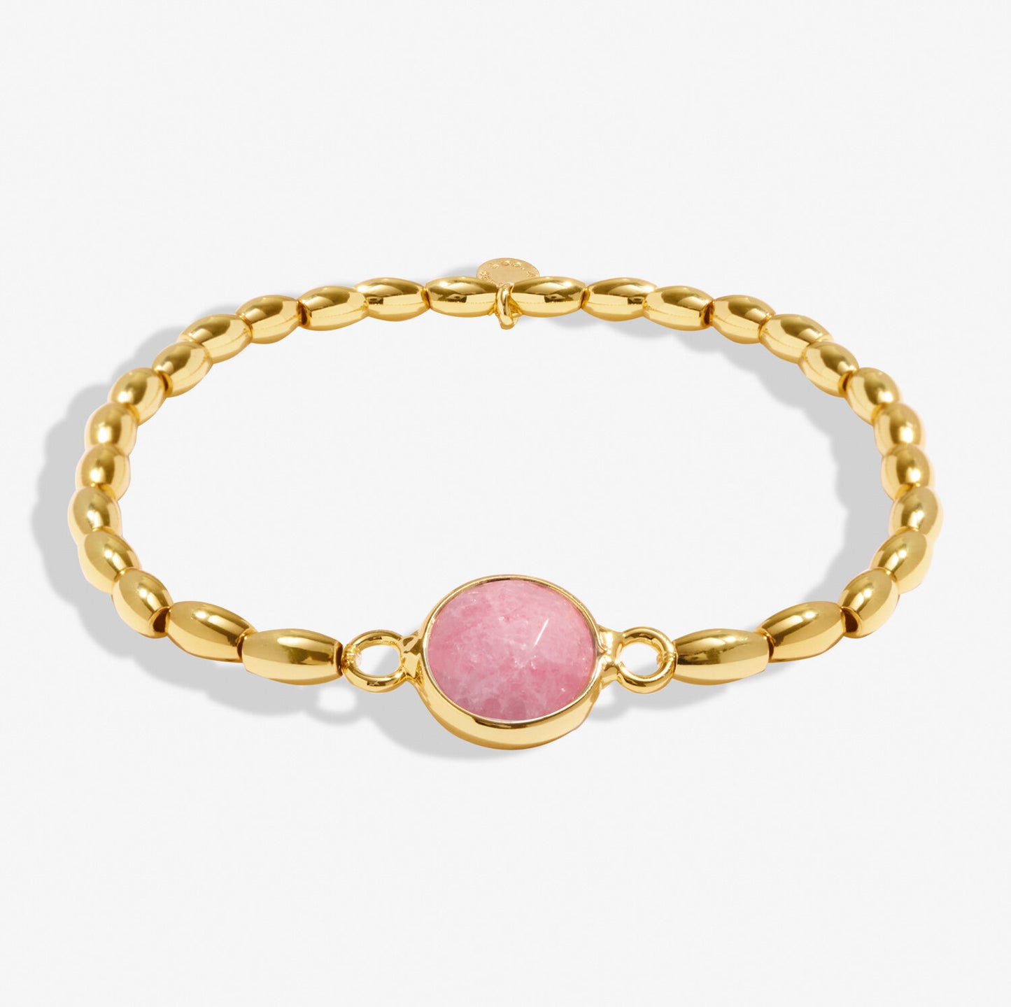Serenity Stones Watermelon Quartz Bracelet In Gold-Tone Plating